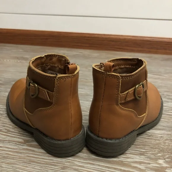 Carter's Tan Girl’s Boots with Heart Detail - Picture 6 of 8